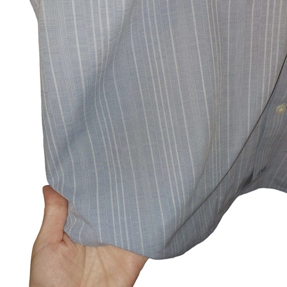 Johnston & Murphy Blue Striped Casual Button Down Shirt - Picture 4 of 9